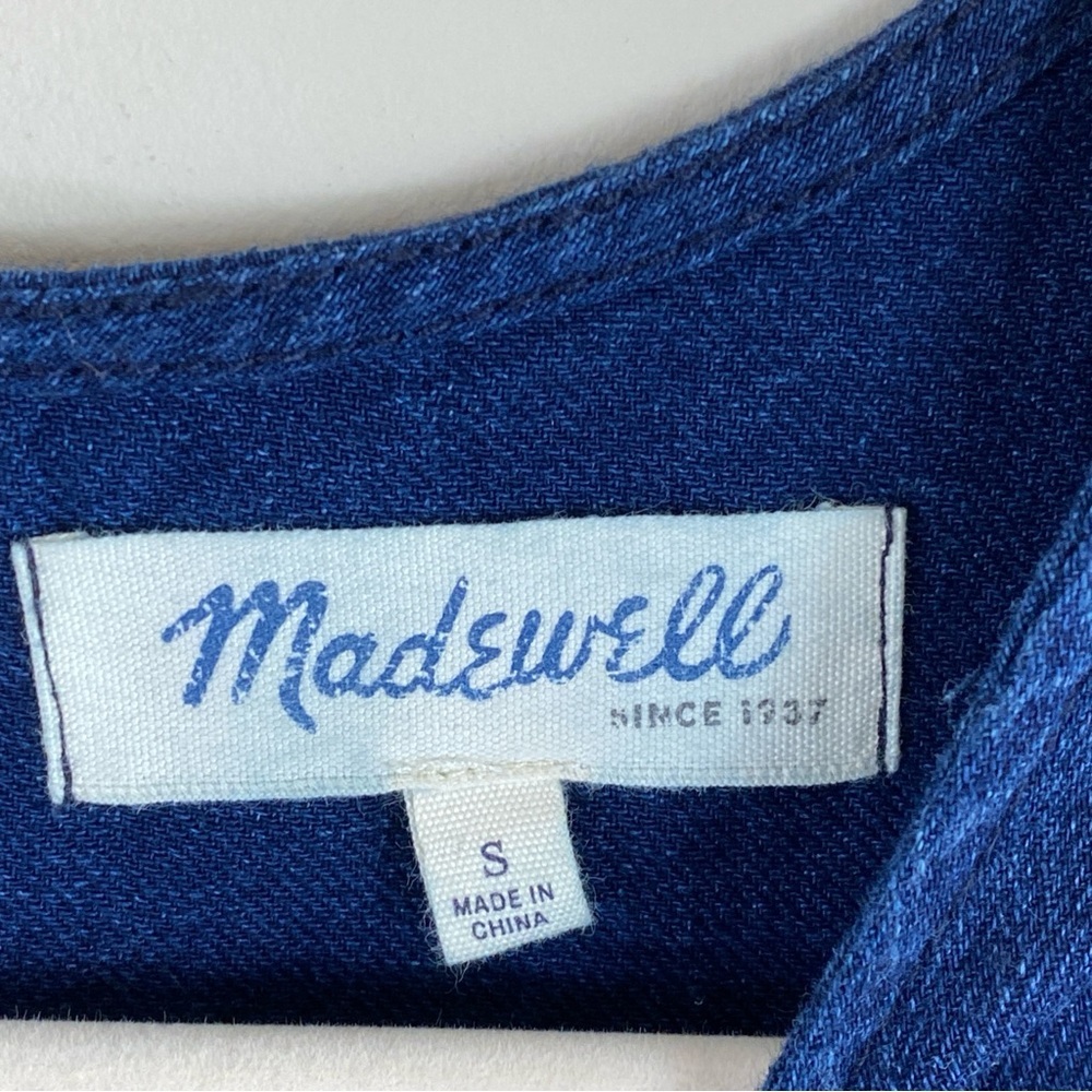 Madewell Indigo Sleeveless Top with Lace Hem - Picture 6 of 11